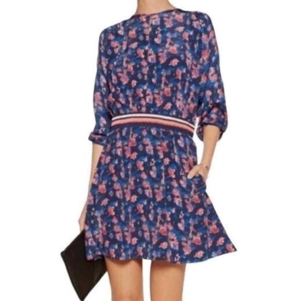 Tanya Taylor Sz 6 Anna Floral Blue and Pink Dress $545